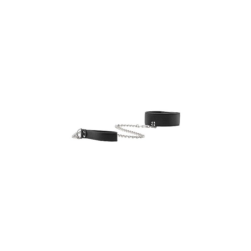 Reversible Collar with Leash - Black