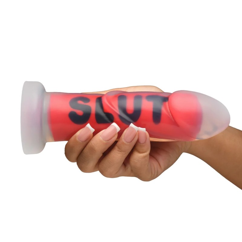 SLUT | Silicone Dildo - Red