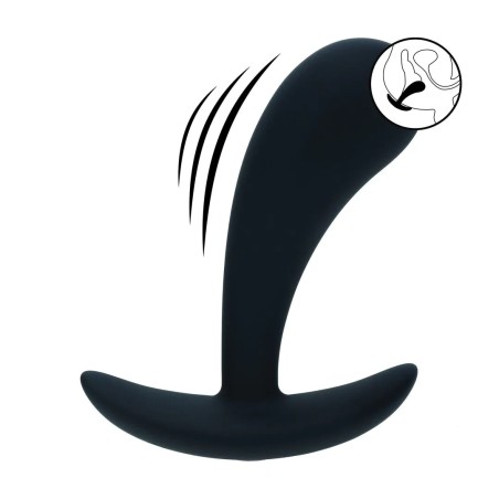 Vibrating Silicone Prostate Stimulator Anal Plug - Small - Black