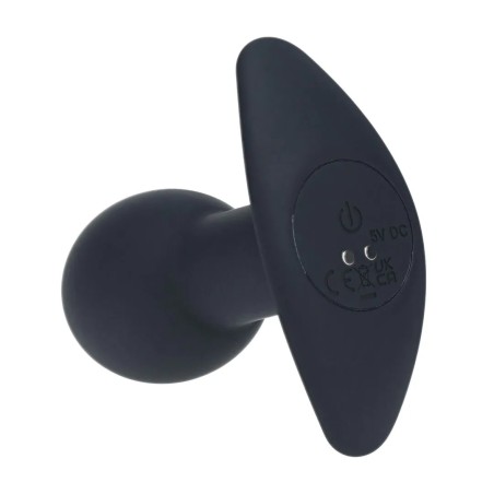 Single Bulb Vibrating Silicone Anal Plug - Black