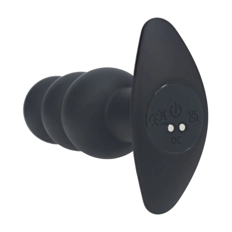 Tri Bulb Vibrating Silicone Anal Plug - Black