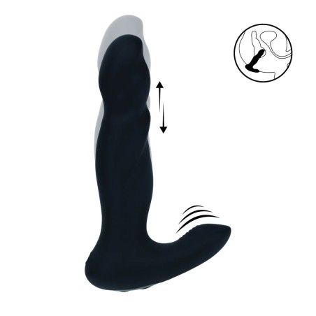 Vibrating and Thrusting Silicone Prostate Massager - Black