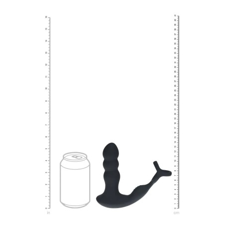 Dual Vibrating Remote Rotating Head Silicone Prostate Stimulator with Cock and Ball Ring