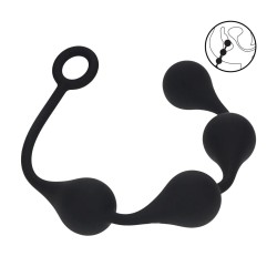 Waterdrop Silicone Anal Balls - Large - 4cm - Black