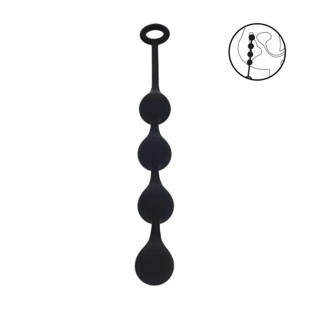 Waterdrop Silicone Anal Balls - Medium - 3cm - Black