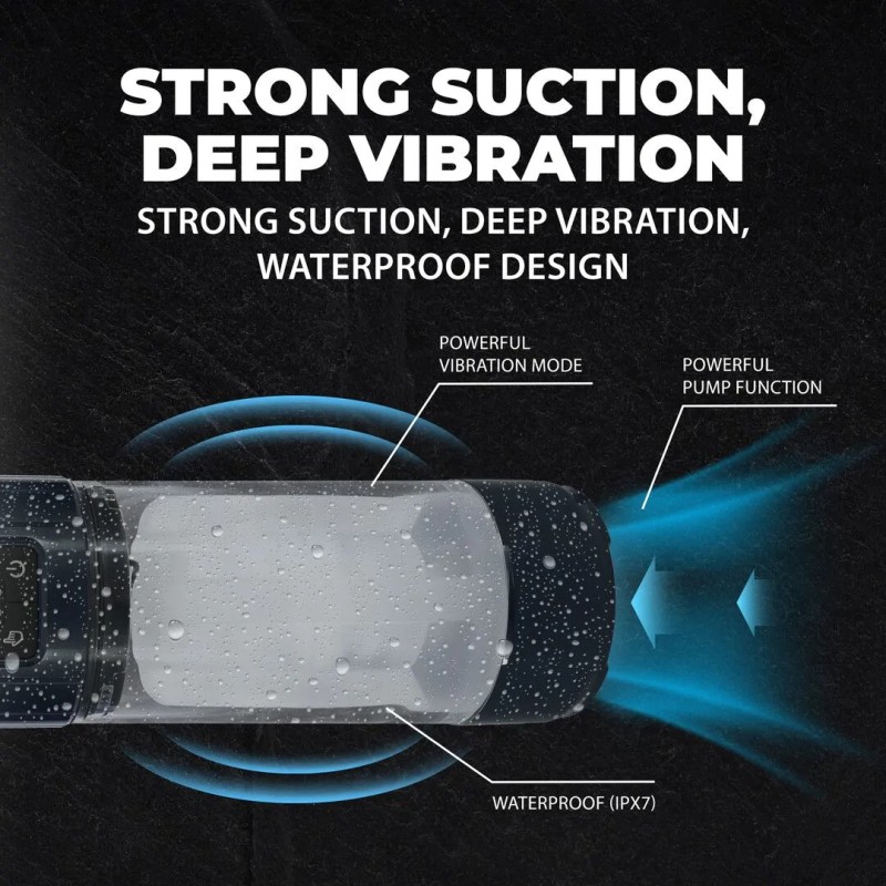 UltraLift - Automatic Waterproof Masturbator Pump - Gun Metal