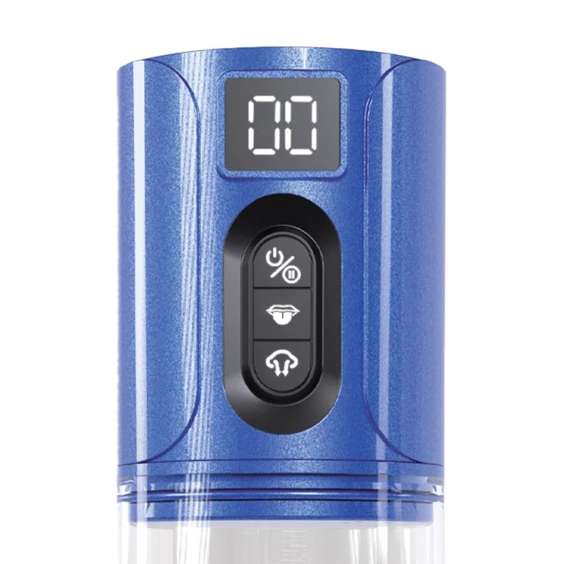 MaxLift - 6 Function Suction Masturbator Pump - Metallic Blue