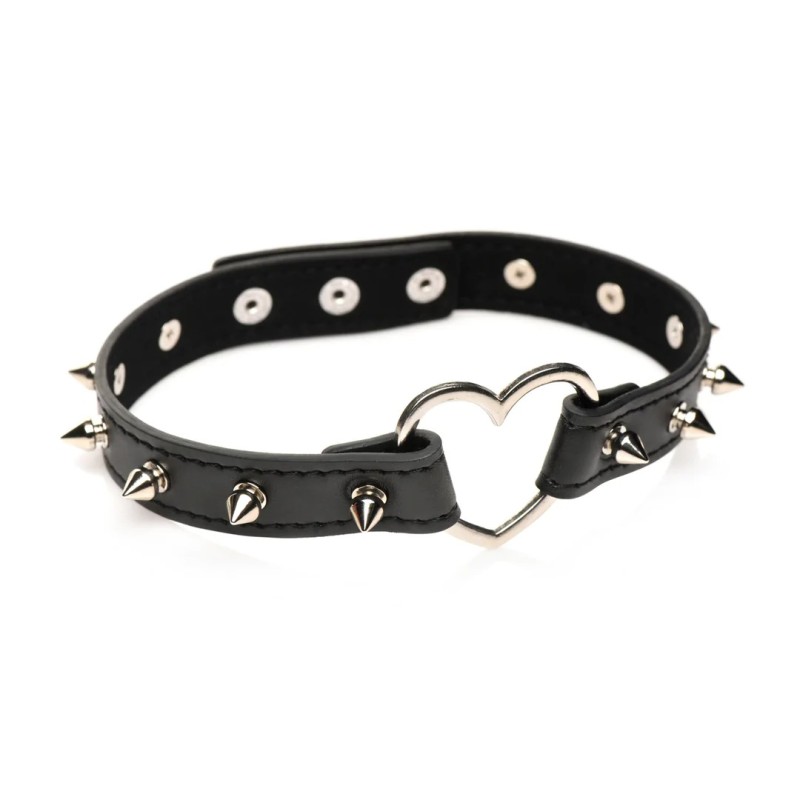 Spiked Heart Choker - Μαύρο