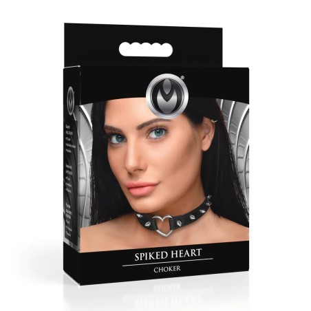 Spiked Heart Choker - Μαύρο