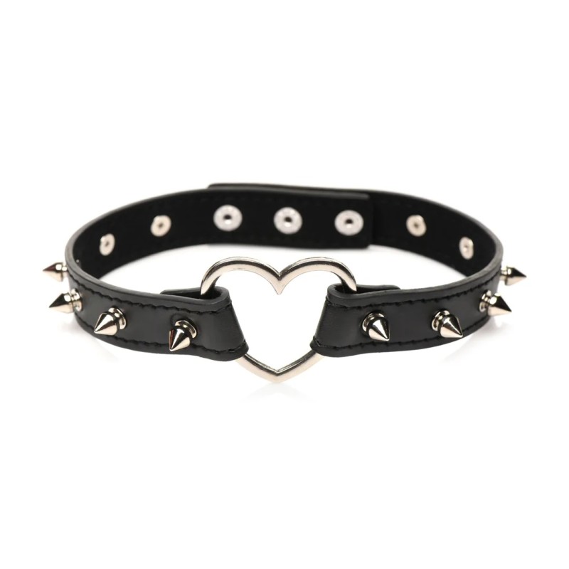Spiked Heart Choker - Μαύρο