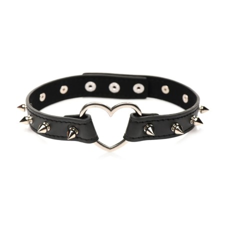 Spiked Heart Choker - Μαύρο