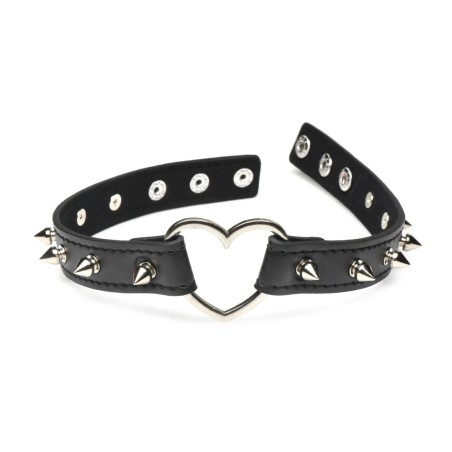 Spiked Heart Choker - Μαύρο