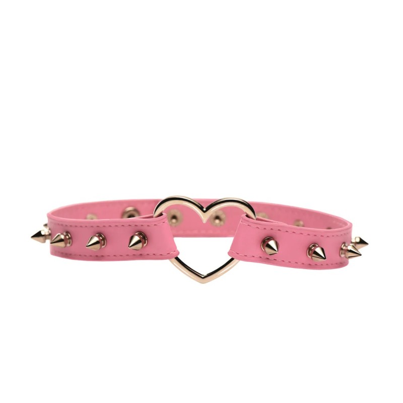 Spiked Heart Choker - Ροζ