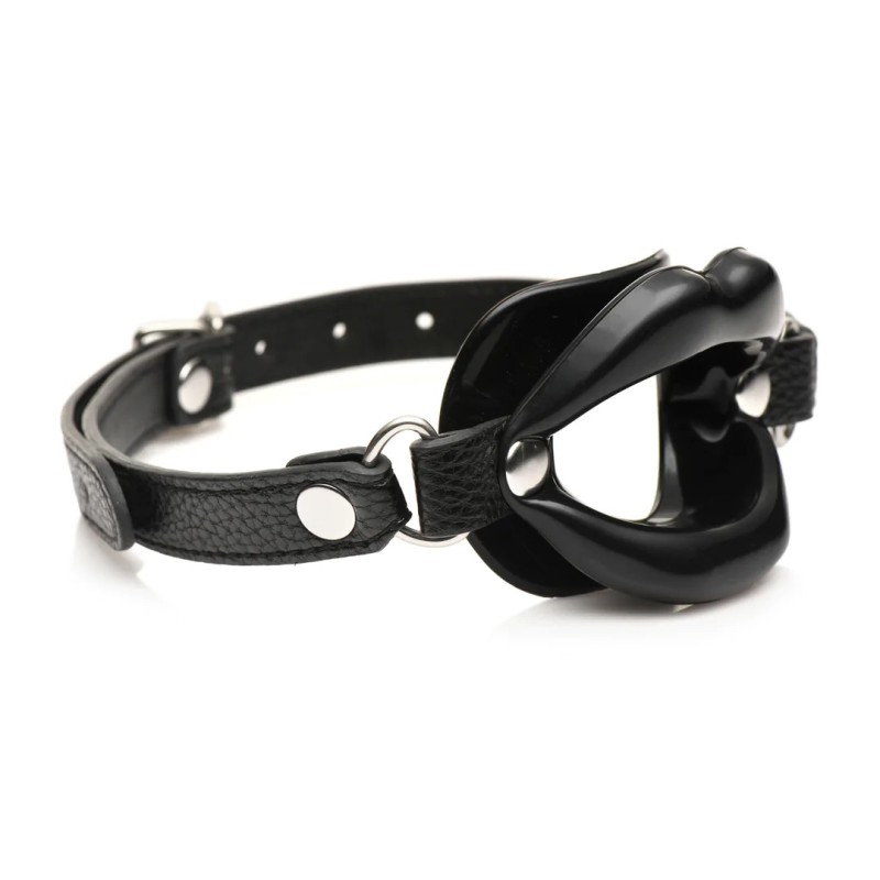 Juicy Lips - Silicone Open Mouth Gag - Black
