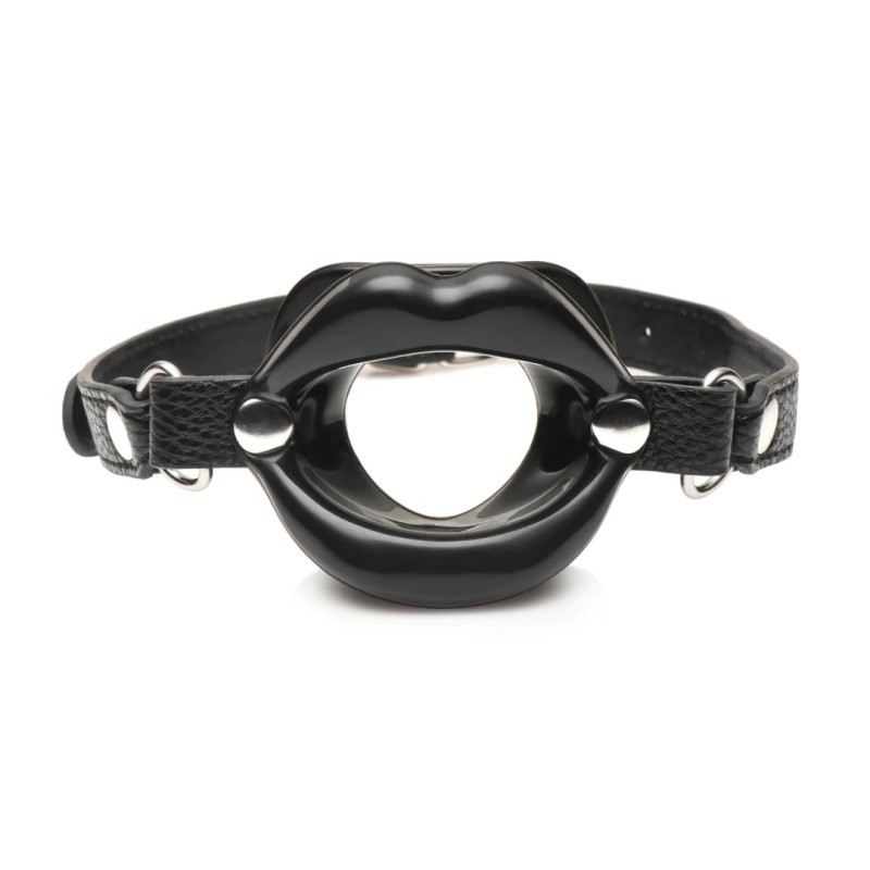Juicy Lips - Silicone Open Mouth Gag - Black