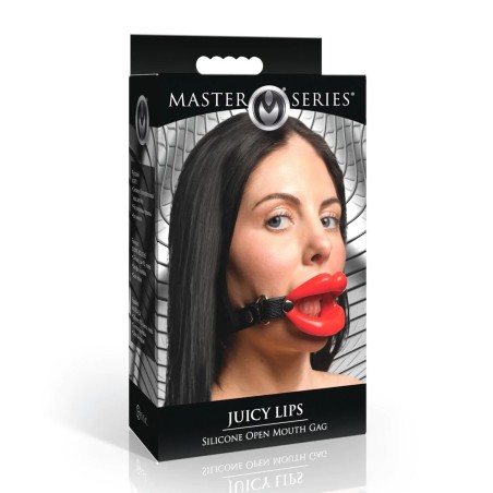 Juicy Lips - Silicone Open Mouth Gag - Red