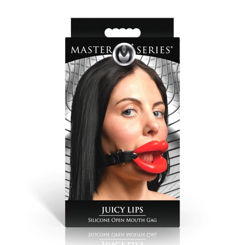 Juicy Lips - Silicone Open Mouth Gag - Red