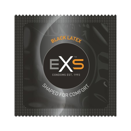 EXS Black Latex Condoms - 1pc