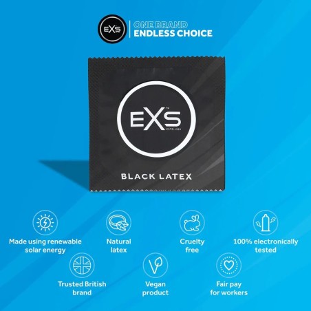 EXS | Black Latex Condoms - 48 Pieces