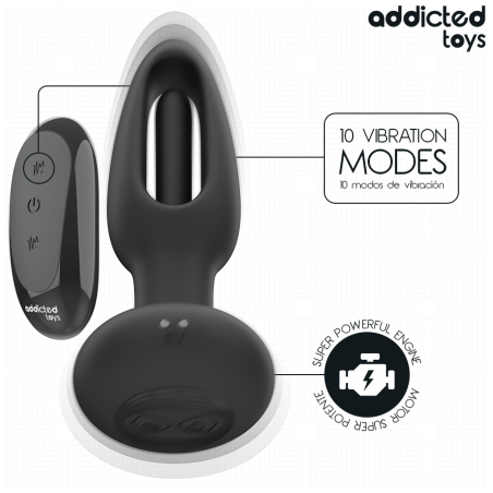ADDICTED TOYS | Πρωκτική Σφήνα Με Δονούμενη Γλώσσα & Remote Control