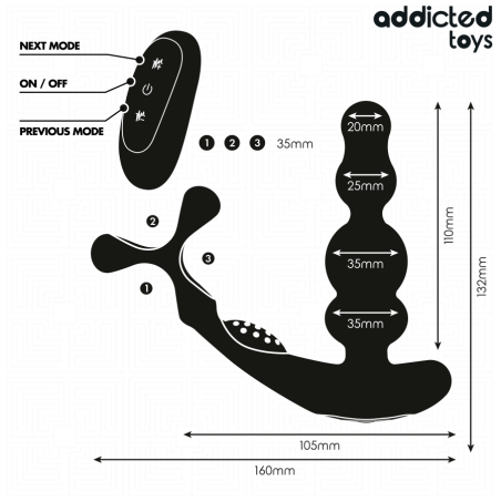 ADDICTED TOYS | Περιστρεφόμενος Προστατικός Massager Με Remote Control