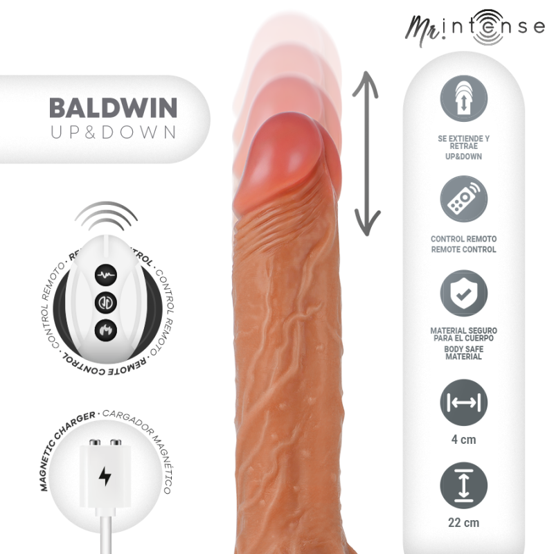 MR INTENSE | BALDWIN | Realistic Thrusting Dildo With Remote Control -  22cm