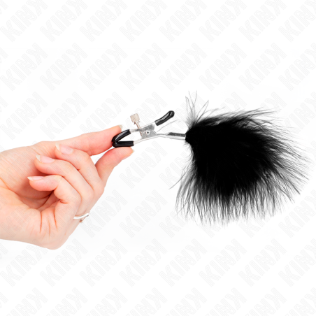 KINK | FEATHER NIPPLE CLAMP BLACK - 7 CM