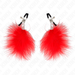 KINK | FEATHER NIPPLE CLAMP RED - 7 CM