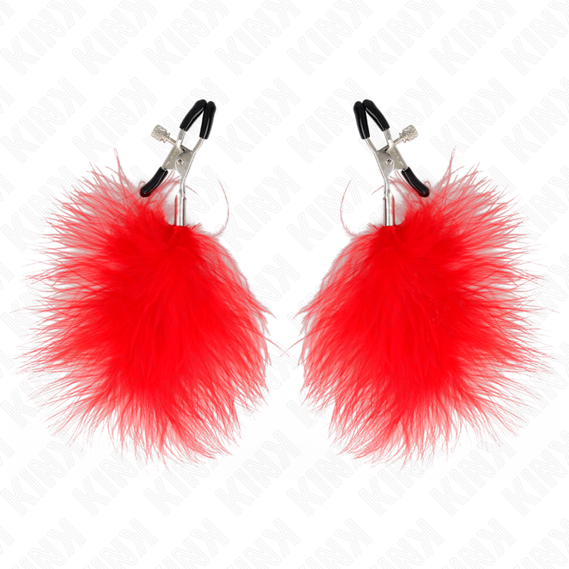 KINK | FEATHER NIPPLE CLAMP RED - 7 CM