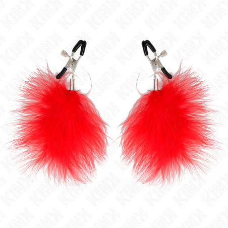 KINK | FEATHER NIPPLE CLAMP RED - 7 CM