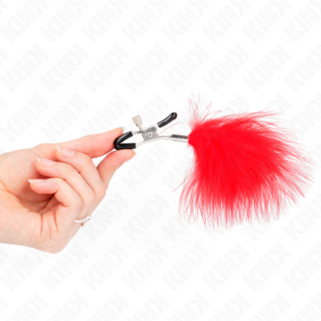 KINK | FEATHER NIPPLE CLAMP RED - 7 CM