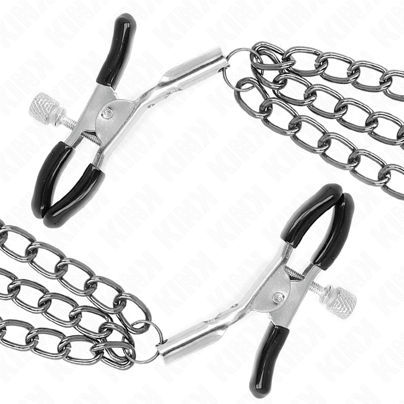 KINK | NIPPLE CLAMPS WITH 3 CHAINS BLACK