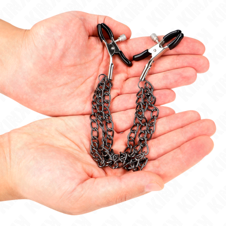 KINK | NIPPLE CLAMPS WITH 3 CHAINS BLACK