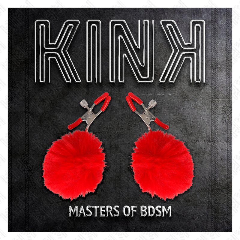 KINK | Faux Fur Ball Πιαστράκια Θηλών Κόκκινα