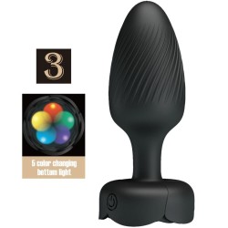 PRETTY LOVE | OSBORN | ANAL PLUG WITH LED LIGHT - BLACK 9,8cm