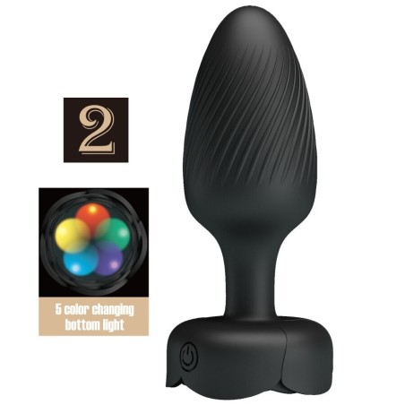 PRETTY LOVE | VARIAN | ANAL PLUG WITH LED LIGHT BLACK - 11cm