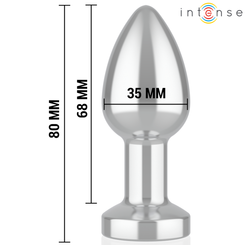 INTENSE - VIBRATING METAL ANAL PLUG WITH LED LIGHTS AND REMOTE CONTROL - SIZE SMALL