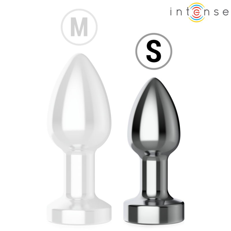 INTENSE - VIBRATING METAL ANAL PLUG WITH LED LIGHTS AND REMOTE CONTROL - SIZE SMALL