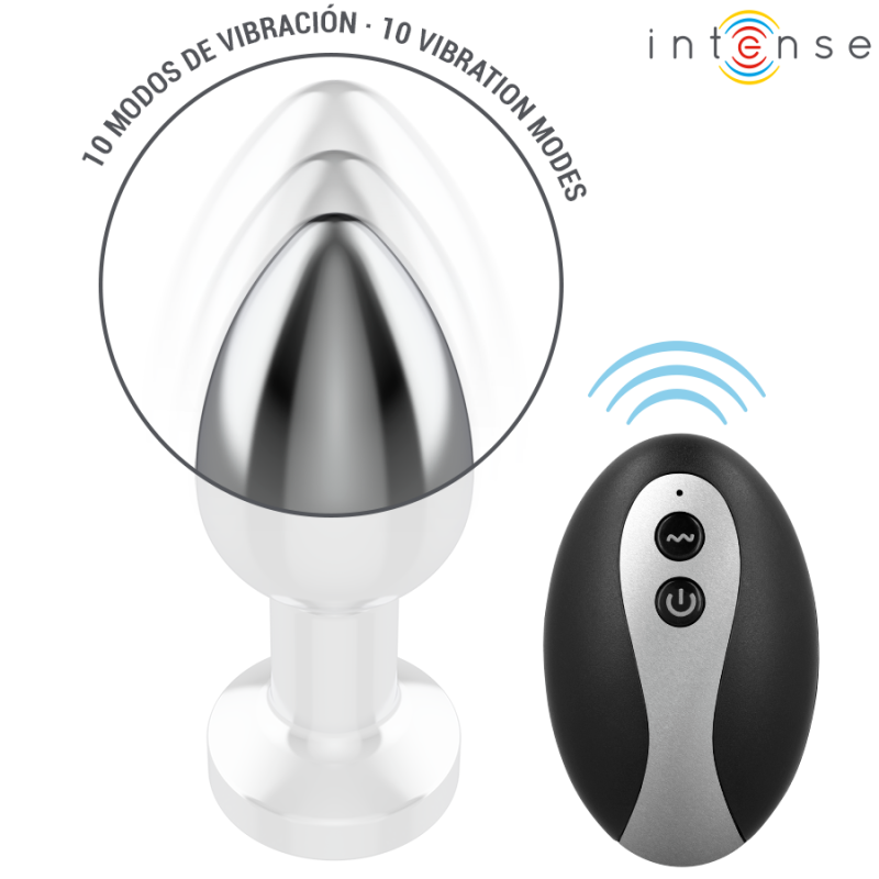 INTENSE | Πρωκτική Σφήνα Αλουμινίου Με Led Light & Remote Control - Medium