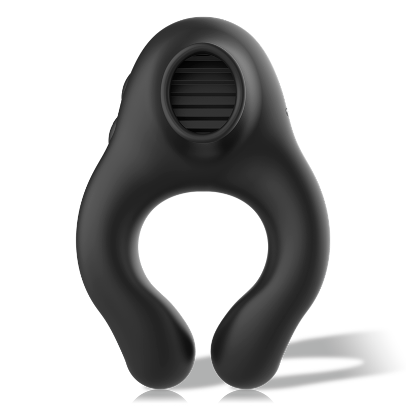 BLACK&SILVER | SILICONE VIBRATOR RING - 3 MOTORS RECHARGEABLE