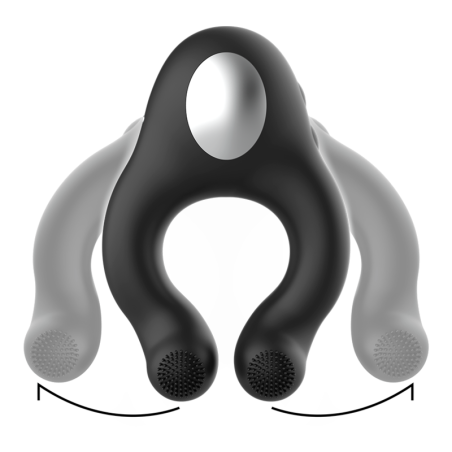BLACK&SILVER | SILICONE VIBRATOR RING - 3 MOTORS RECHARGEABLE