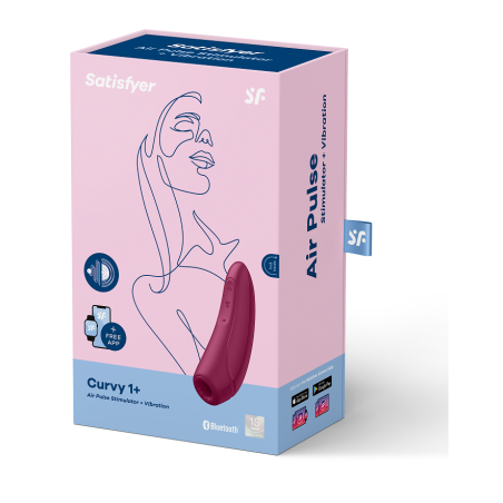 SATISFYER | CURVY 1 | APP CONTROLLED AIR PULSE CLIT VIBRATOR - RED PINK