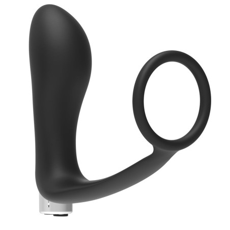 ADDICTED TOYS | PROSTATIC VIBRATOR WITH COCK RING MODEL 1 - BLACK