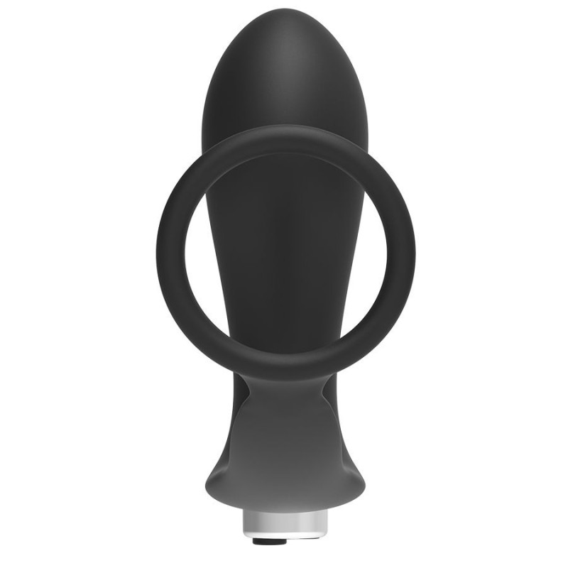 ADDICTED TOYS | PROSTATIC VIBRATOR WITH COCK RING MODEL 1 - BLACK