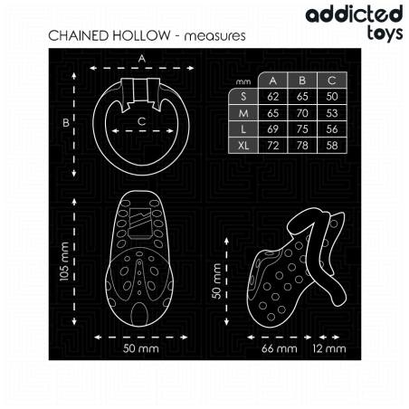 ADDICTED TOYS | LOCKED | CHAINED HOLLOW PENIS CAGE 10.5cm