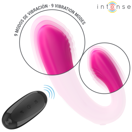 INTENSE | JANET | DUAL U-SHAPED STIMULATOR WITH REMOTE CONTROL - PINK