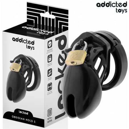 ADDICTED TOYS | LOCKED | OBSIDIAN HOLD PENIS CAGE - SMALL