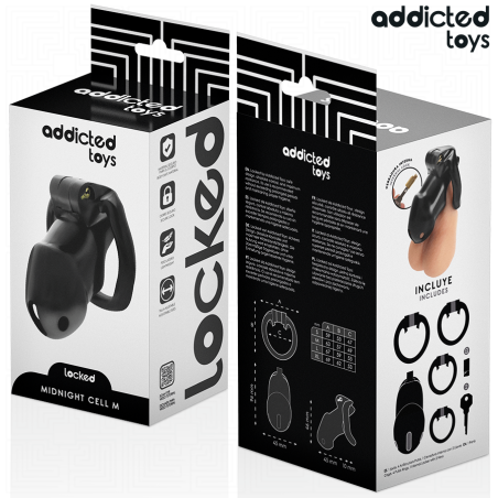 ADDICTED TOYS | LOCKED | MINDNIGHT CELL | PENIS CAGE SIZE MEDIUM