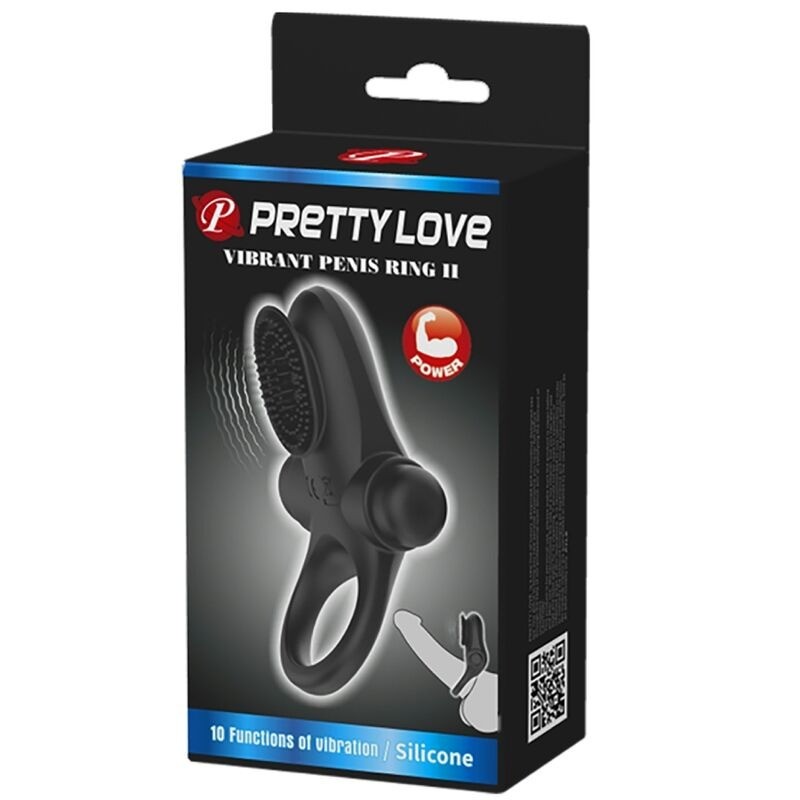 PRETTY LOVE | RING II | Δονούμενο Δαχτυλίδι Πέους - Μαύρο