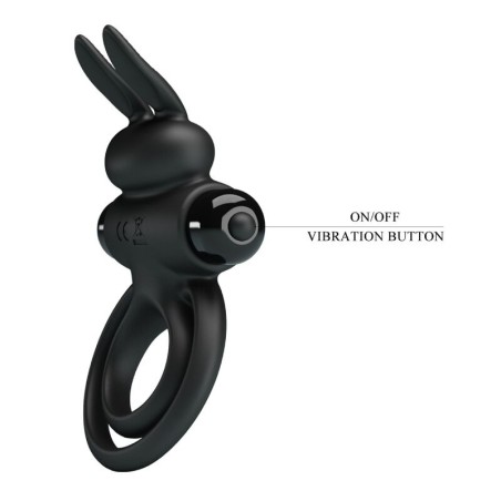 PRETTY LOVE | RING III | VIBRATING RABBIT COCK RING - BLACK